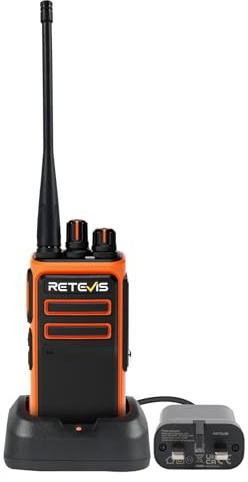 Retevis C66 Fast Charge Walkie Talkie, Long Range 2 Way Radio | 1500mAh Battery, Easy Pair, Wireless Clone, Emergency Alarm, for Outdoor Travel, Hotel, Security, Orange 1Pack