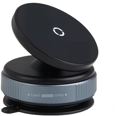 Support Magnétique Telephone Voiture Mag avec Ventouse Puissante – Mag Safe Voiture avec 360°, Compatible pour i-Phone, Aimant Telephone Voiture sous Vide pour Tableaux de Bord et Pare-Brise