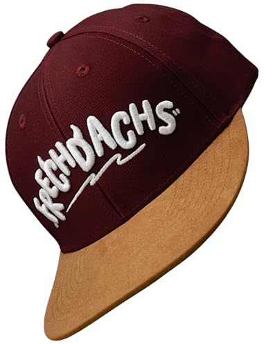 Kinder Snapback Cap Frechdachs Schirmmütze (Junior, Kids, optimale Passform, Kappe, Jungs, Unisex) (DE/NL/SE/PL, Alter, Einheitsgröße, Rot)