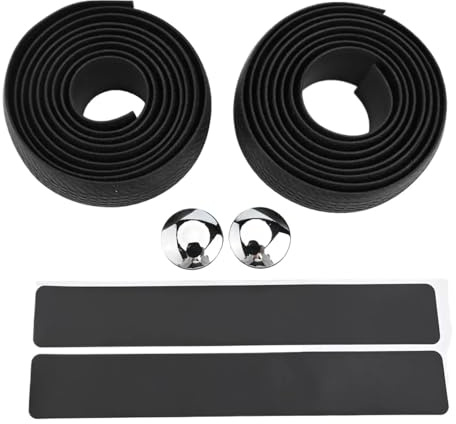 Schweißabsorbierende Lenkerschutzhülle Und Klebeband | Geeignet for gebogene Lenker im täglichen Radfahren(Black)