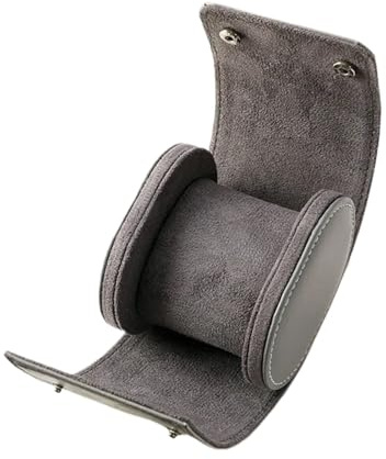 YILWPV 2 Stück tragbare Uhrenetui-Rolle aus Leder, personalisierter Aufbewahrungsorganisator FüR Uhren(Gray 1 watches)