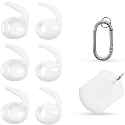 Aiivioll Silikon-Ohrbügel,für AirPods Pro 3,3 Paar Ersatz-Ohrbügel(weiß)