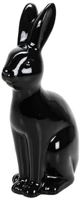 Bubble Store Deko Hase aus Keramik in Schwarz – Elegant, Hochglänzend, Höhe 30 cm - Osterdeko Osterhase Dekofigur