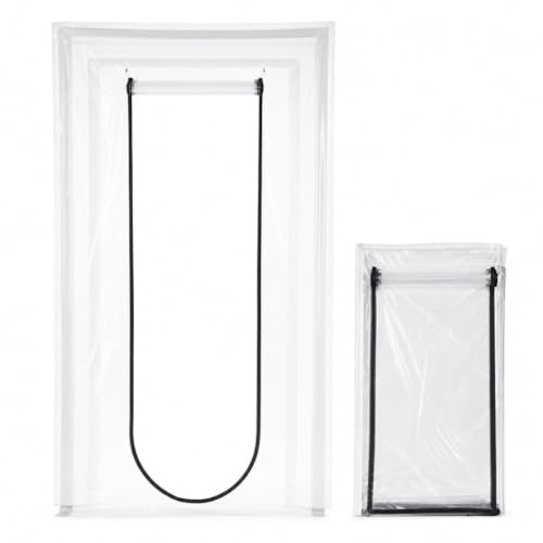 ECOMMERC3 | 2 Puertas Antipolvo con Cremallera 220 x 120 cm - Plástico Transparente Protector para Obras y Reformas - Fácil Montaje con Cinta Adhesiva