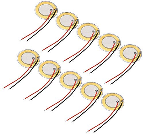 sourcing map 10 Stücke Piezoscheiben Akustisch Tonabnehmer Wandler Mikrofon Auslöser CBG Gitarre 27mm