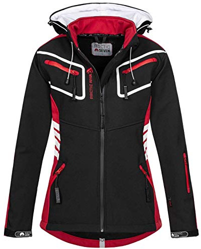 Arctic Seven Damen Softshell Funktions Outdoor Regen Jacke Sport Kapuze AS185