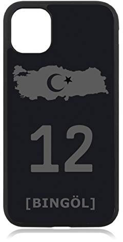 Kompatibel mit iPhone 11 PRO MAX Türkiye Türkei 12 Bingöl Mattschwarz Schwarz Silikon Handyhülle Case Hülle Cover