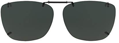 Dioptics Solar Shield M REC Clip On Sunglasses Polarized Rectangular, Grey, 56 mm