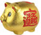 PROCLOX Goldenes Sparschwein Spardose Sparbüchse für goldene Hochzeit Geburtstagsgeschenk Kommunion Größe M (32cm)