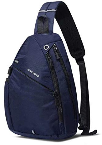 TITECOUGO Sling Backpack Travel Shoulder Bag One Strap Crossbody Bags Lightweight Chest Daypack Camp Day Packs for Women and Men Hiking Accessories Large Navy Bule