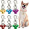 Weewooday 6 Pcs Dog Bells for Collars Loud Dog Bells Key Rings Puppy Collar Puppy Triple Pendant for Cat Gift Necklace Training(Green, Red, Blue, Purple, Silver, Gold)