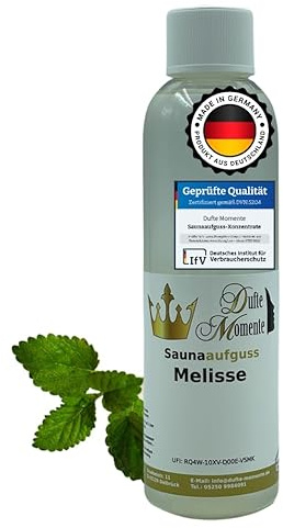 Dufte Momente Saunaaufguss-Konzentrat Melisse – 250 ml – beruhigend & ausgleichend – konzentriert & ergiebig – zertifizierte Profi-Qualität – vegan & Made in Germany