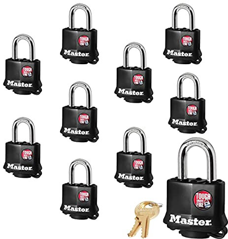 Master Lock (10) Cadenas à clé identique avec revêtement thermoplastique - 311KA-10