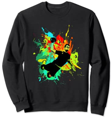 Bunter Handballer Geschenk für Sport Handball Sweatshirt