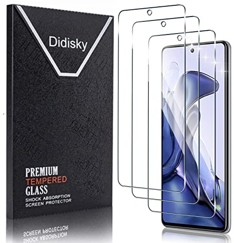 Didisky 3-Unidades Cristal Templado Protector de Pantalla para Xiaomi 11T 5G/ Xiaomi 11T PRO 5G, Antihuellas, Sin Burbujas, Fácil de Limpiar, 9H Dureza, Fácil de Instalar