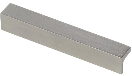 Decoranddecor Napa Modern L-Shaped Cabinet Pull Handles, Premium Zinc Architectural Hardware for Kitchen Drawers and Cupboards, Sleek Minimalist Design 128mm Hole Centres - Brushed Chrome