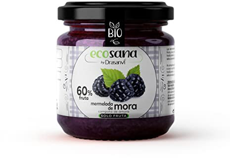 ECOSANA MERMELADA EXTRA MORA SIN AZÚCAR CERTIFICADO BIO by DRASANVI - VEGANO - SIN GLUTEN - 250g