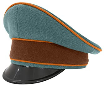 WW2 German Gendarmerie Gabardine Visor Cap, Blau Grün Grau, 60