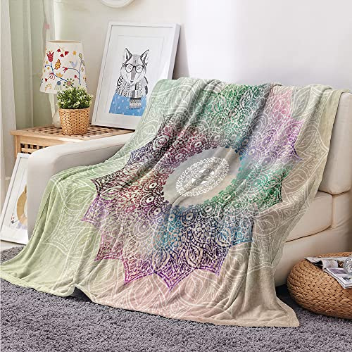 Treer Mandala Kuscheldecke Flauschige Decke Weiche Flanell Decke Warme Wohndecke aus Mikrofaser als Sofadecke, Couchdecke, Bettüberwurf, oder Tagesdecken Geeignet (150x200cm,Retro)