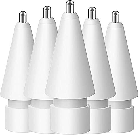5 Stück Spitzen Ersatz für Apple Pencil 1/2/Pro Generation, Hochempfindliche Ersatzspitzen und Präziser Steuer Stift/Eingabestift Nib für iPad Pencil