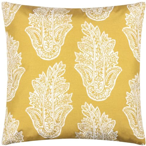 Paoletti Kalindi Paisley Outdoor Cushion Cover, Saffron, 43 x 43cm