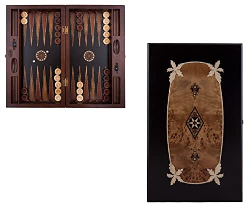 Helena Wood Art, Handgefertigtes Hochwertiges Backgammon Spiel aus Holz, Tavla, 100% Holz, Deluxe Edition, TricTrac, 52 x 30 cm
