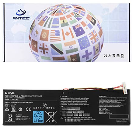 ANTIEE 94.24W GAG-J40 Laptop Battery Compatible with Gigabyte Aero 14 V7 K7 14-P64WV6 14-W-CF2 15 15X V8 15W 15-x9 Aorus X5 V6 V7 V8 X7 Dt V6 V7 V8 X9 Dt Series 541387460002 541387460003 4ICP4/77/128
