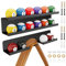 Cosmos Acrylic Billiard Ball Storage Shelf Set Pool Ball Wall Mount Rack Pool Accessory Wall Holder for 16 Balls Billiard Pool Ball Cue Ball Billiard Ball Rack in Billiard Room Bar (Solid Black)