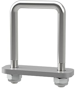 U-Bügelschraube M10 mit Klemmplatte und Stopmuttern Sliphilfe Trailer verzinkt M10, LW=51, LH=95 mm