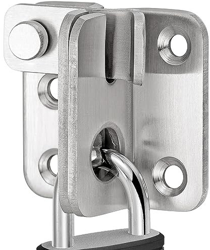 Litensh Acier Inoxydable Loquet Coulissante Serrure Volet Loquet Porte Verrou Portail pour abri de jardin, salle de bain, garage, fenêtre, ouverture à gauche Ouverture gauche Argenté L