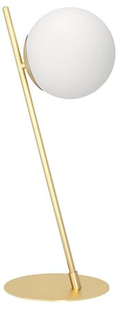 EGLO Tischlampe Rondo 4, elegante Nachttischlampe, Tischleuchte aus Metall in Messing und Glas in Opal-matt, Tisch-Lampe für Wohnzimmer und Schlafzimmer, E27 Fassung