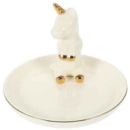 CHILDWEET Bandeja De Joyería Organizador De Joyas Estuche De Muestra Bandeja Porta Llaves Unicornio Bandeja De Baratijas Plato De Unicornio De Ceramica Novia Anillo Cerámica