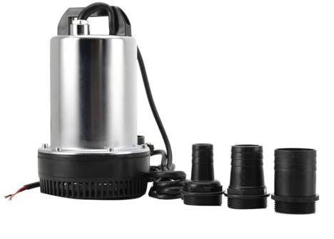 SUDEG Pompe Submersible,DC 12V Pompe à Eau Submersibles,6000L/H Pompe à Eau Pompe Submersible pour Eaux Sales,160W Pompes à énergie Solaire pour Ferme Pâturage