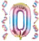 Luftballons Geburtstag Bunt - Zahlen 0-40, Regenbogen Helium Ballons, Folienballon