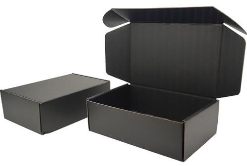 Lmuze Small Black Shipping Boxes for Small Business Pack of 25-9x6x3 inches Cardboard Corrugated Mailer Boxes for Shipping Packaging Craft Gifts Giving Products