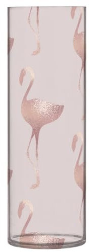 Flamingo Rose Gold Kunststoff Vase für Blumen 30 x 9 cm Bauernhaus Vasen unzerbrechliche Vase für Hochzeitstisch Küche Tisch Bibliothek Party Dekor