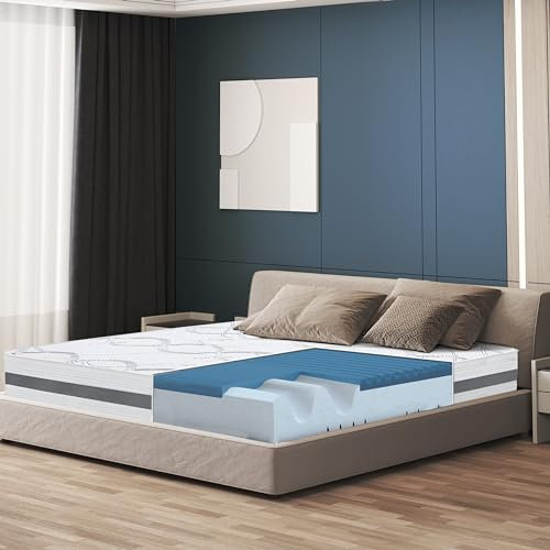 The White Stone Memory Foam-Matratze 180 x 195 | Höhe 22cm | Hypoallergener und atmungsaktiver Stoff | Orthopädische und selbstmodellierende Eigenschaften | Hergestellt in Italien