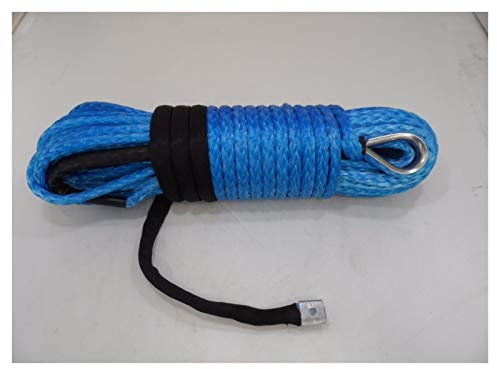 Synthetisches Windenseil-Set, Blue 12mm * 30m Synthetisches Seil, Geländeseil, Spektrenseil, Synthetisches Windenseil, ATV Winch Zubehör für Geländewagen, LKW, SUV, ATV, UTV