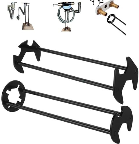 Tbczvx 2pcs Basin Wrench, Multi Functional and Practical Faucet Wrench, A Must-Have Pipeline Tool Suitable for Every Household Or Professional Maintenance Personnel