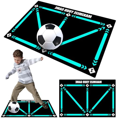 Axinyijia 90x60 CM Tapis Entrainement Foot Contrôle de Ballon de Tapis d'entraînement de Football Tapis Entraînement Foot Connecté pour Enfant Adulte