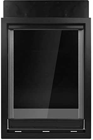 Puerta abatible extragrande para mascotas con solapa magnética transparente suave y panel de cierre a presión para puertas interiores y exteriores, color negro, ideal para perros grandes