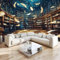 Vlies Fototapete 3D Effekt Braun Digitale Kunst Magische Bibliothek Bücher Federn Vliestapete - Wandtapete Für Wohnzimmer Schlafzimmer Büro Flur Tapete Kinderzimmer Wandtapete 300 x 210 cm