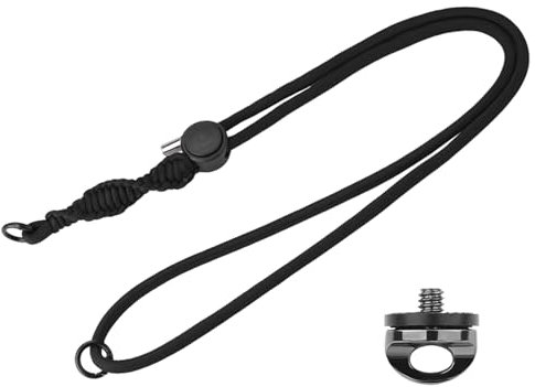 IJYHZKE Lanière tour de cou anti-perte pour DJI Osmo Pocket 3, appareil photo de sport, cordon avec filetage 1/4 pour Pocket 3/ONE X3/X4, Noir , 27.95-48.43inch