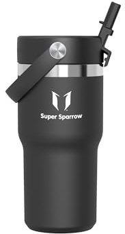 Sparrow Trinkflasche Edelstahl - Twistpath Thermosflasche mit Flex-Strohhalmdeckel - 620ml - BPA-frei Thermobecher & Auslaufsichere Thermoskanne - Kompatibel mit gängigen PKW-Getränkehaltern