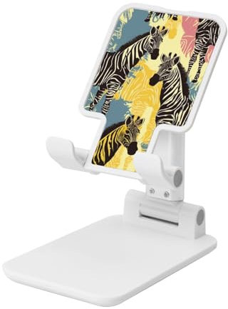 SDTYKHJ Cell Phone Stand Holder for Desk Angle Height Adjustable Cell Phone Holder Foldable Cellphone Cradle Dock Giraffe and Zebra Desktop Phone Stand Compatible with All Mobile Phones