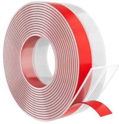 Elvone 20 ft x 1 in Weather Stripping, Door Draft Stopper Silicone Gap Seal Strip for House and Glass Shower Doors for Side Gaps of Door and Windows, Clear