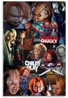 Duboueu Bride Poster Of Chucky Horror Movie Film Retro Collage Cover Für Zimmer, Ästhetische Leinwand-Wandkunst, Schlafzimmer-Dekor Poster 12x18inch(30x45cm)