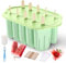 Moule à Glace en Silicone, 10 Cavités Moules à Glace Réutilisables, Moule à Glace en Silicone Sans BPA, Faciles à Démouler, Moules à Glace DIY avec Brosse de Nettoyage et Couvercle étanche