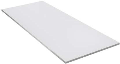 WRK21 Tischplatte 140 x 80 cm Weiss/Aluminium - 18 mm melaminbeschichtete Arbeitsplatte, ABS-Kante, pflegeleicht - für Schreibtische, Home-Office & DIY
