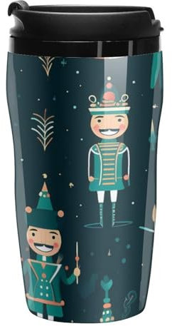 Nutcracker Ballet Coffee Mug with Lid Insulated Tumbler Reusable Travel Mugs Drink Cup 250ml